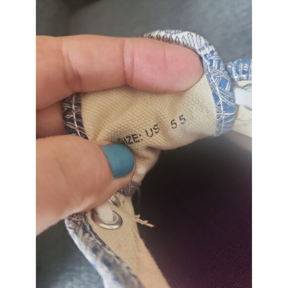 Vans Old Skool Skater Shoes Red & Blue Print Women's 5.5 - Picture 8 of 11